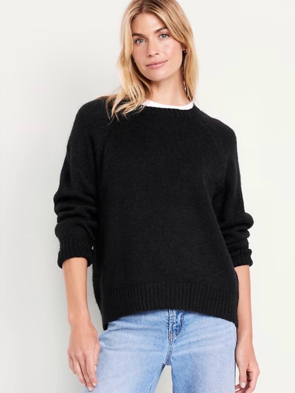 Old Navy black cozy crew neck sweater Size 3X NWOT Loose Relaxed Knit sweater